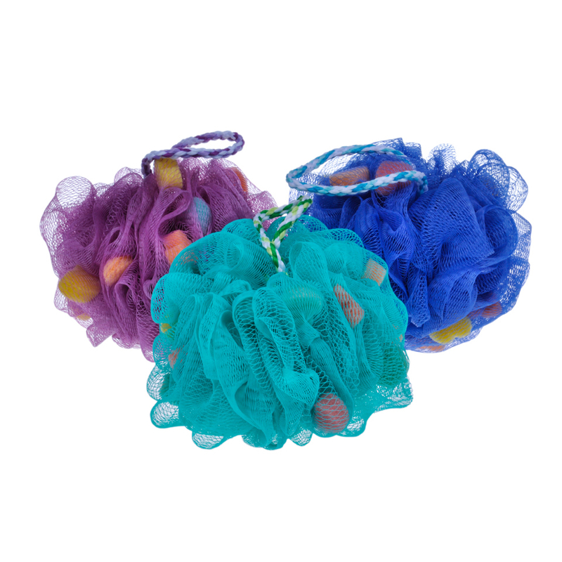 Изготовленные на заказ небольшие шарики слойки душа тела сетки цветка форменные очищая шарик ванны губки PE TJ212