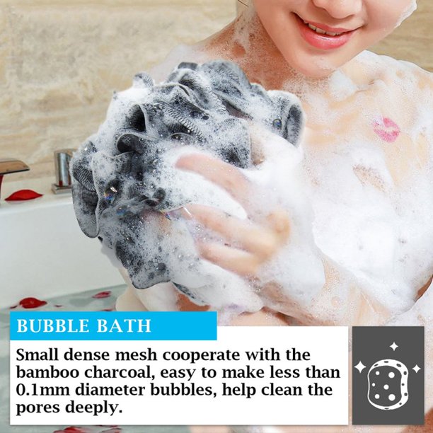 Бамбуковая угольная ванна мягкая эластичная сетка висящая ванна мяч для ванны